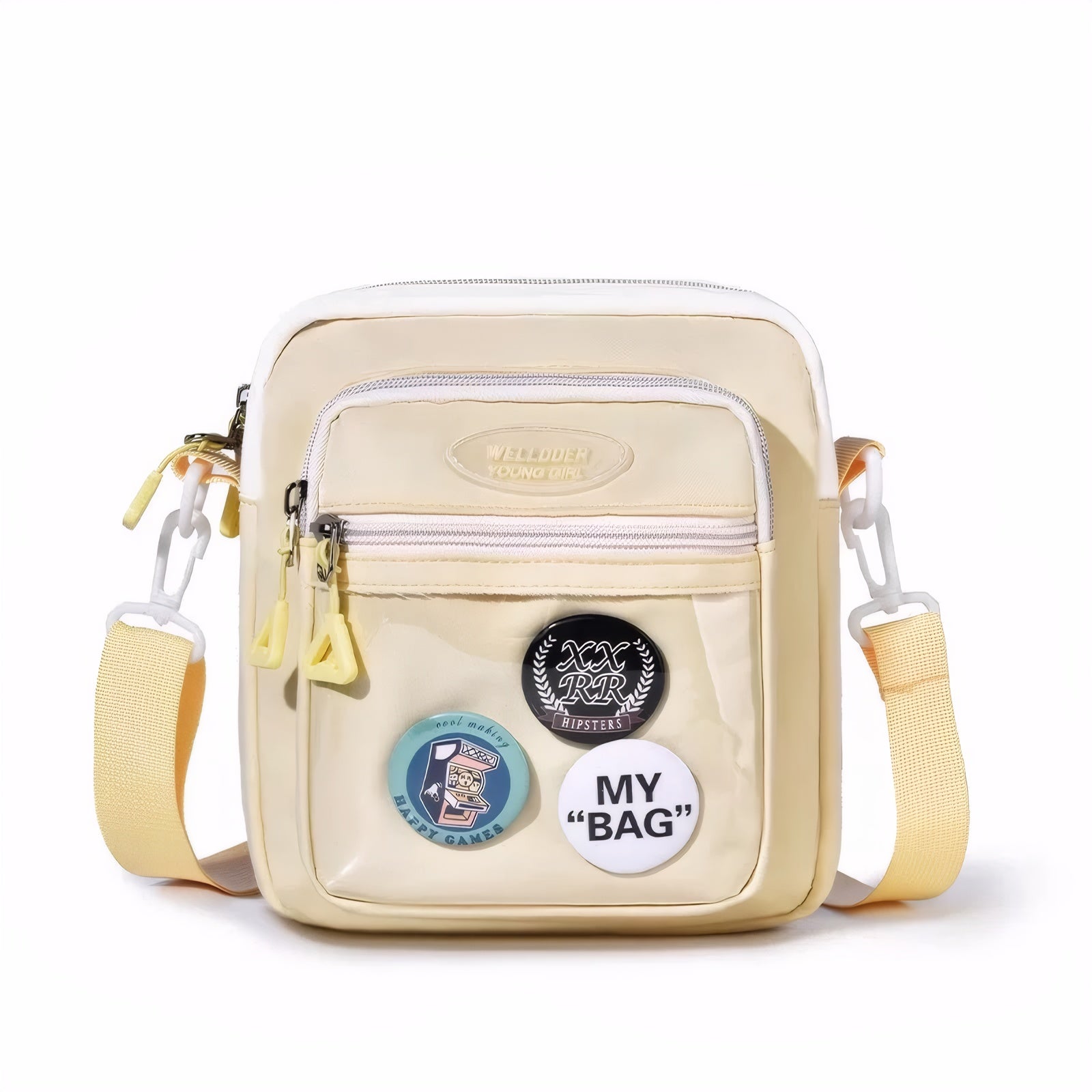Casual cute girls' small orange cross-pack candy color strap shoulder bag